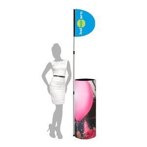 MB AIRPROMO, aufblasbarer Steh- und Promotiontisch mit Fahne