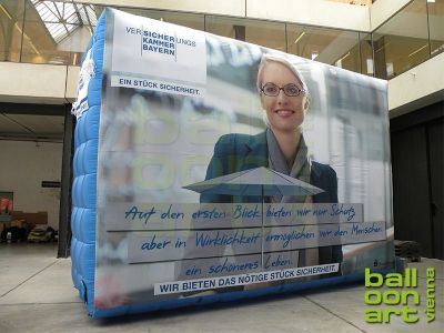 Inflatable - aufblasbare Wand, Quader, Eyecatcher - Versicherungskammer Bayern