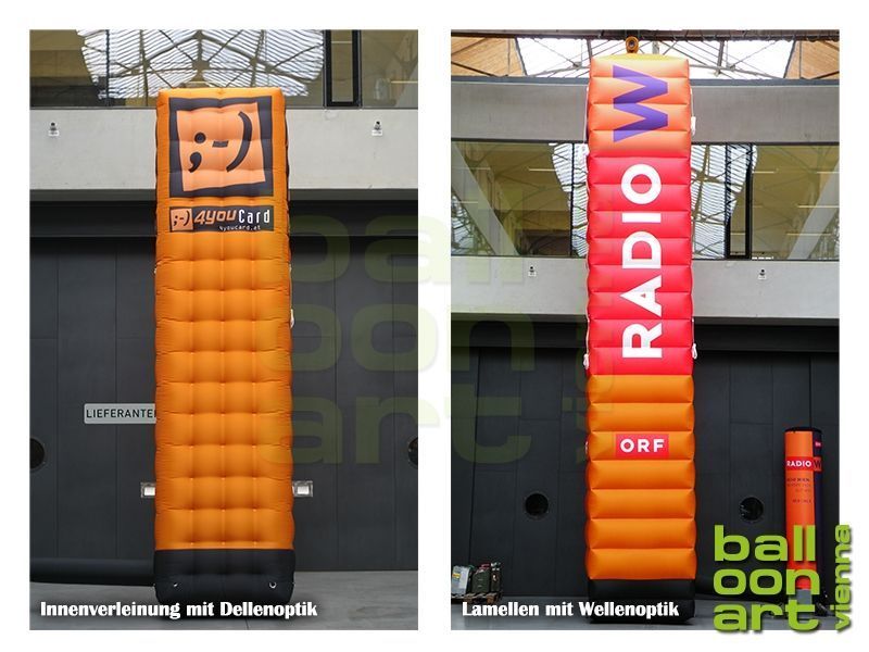 Inflatable - aufblasbare Tower, Säulen, Eyecatcher - 4 you card + Radio Wien