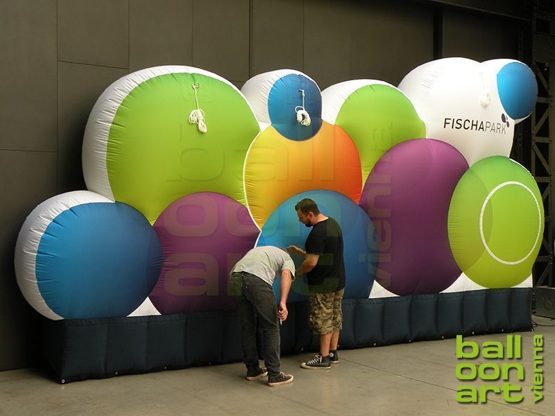 Inflatable - aufblasbare Form-Wand, Quader, Eyecatcher - Fischapark