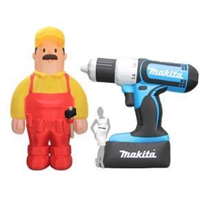 Produktnachbildung / Inflatable, aufblasbare Form-, Produktnachbildung, Handwerker und Akkuschrauber/ Baumax und Makita