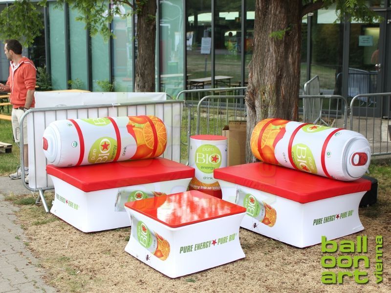 MB AIRLOUNGE, aufblasbares Sofa, aufblasbare Couch und Tisch, Hocker / Pure Bio Energy